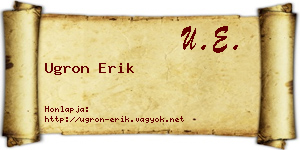 Ugron Erik névjegykártya